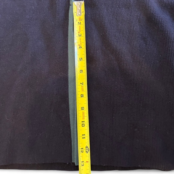 Marine Layer Lexi Rib Sweater Maxi Long Sleeve Dress Black Green Trim Large - Picture 6 of 10